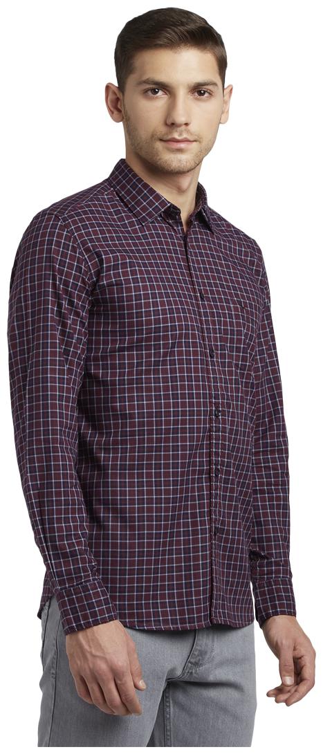 

Parx Men Purple Checked Slim Fit Casual Shirt