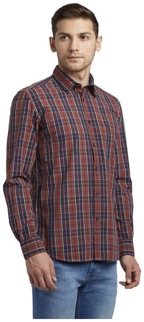

Parx Men Red Checked Slim Fit Casual Shirt