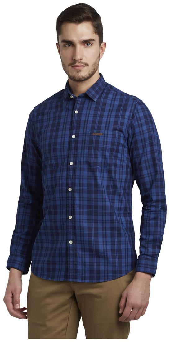 

ColorPlus Men Blue Checked Regular Fit Casual Shirt
