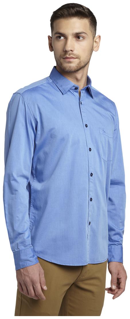 

Parx Men Blue Solid Slim Fit Casual Shirt