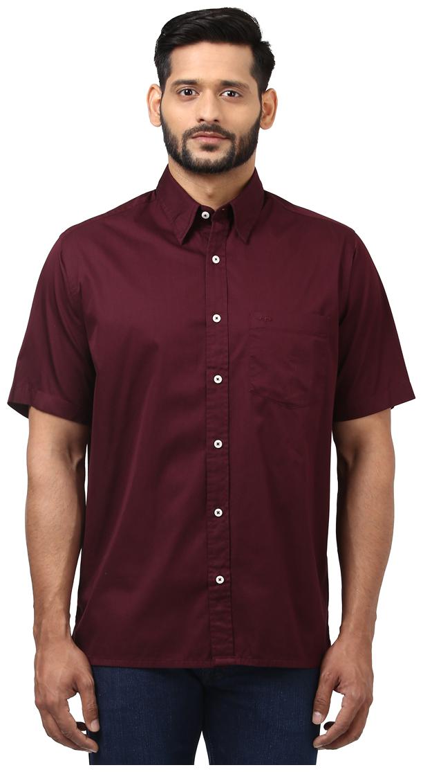 

ColorPlus Men Maroon Solid Regular Fit Casual Shirt