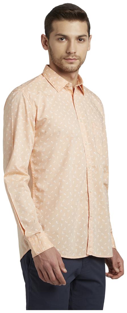 

Parx Men Orange Printed Slim Fit Casual Shirt