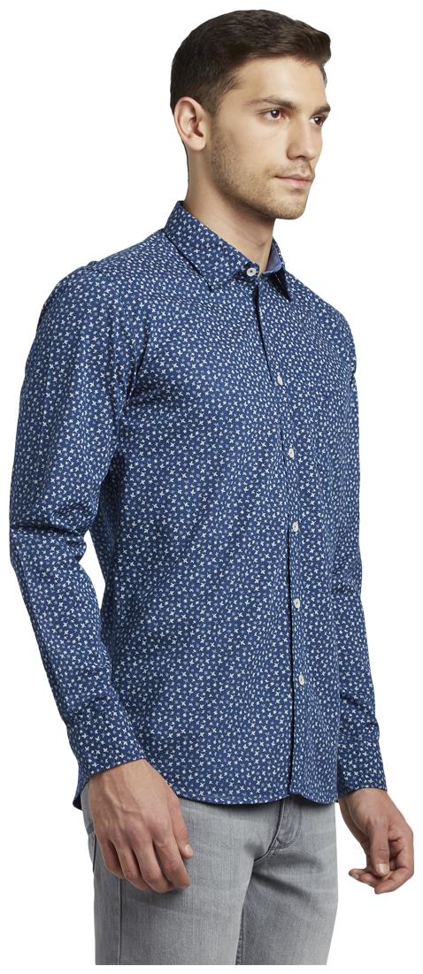 

Parx Men Blue Printed Slim Fit Casual Shirt