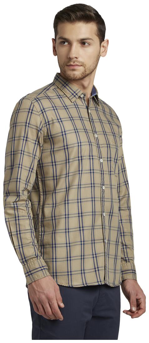 

Parx Men Brown Checked Slim Fit Casual Shirt