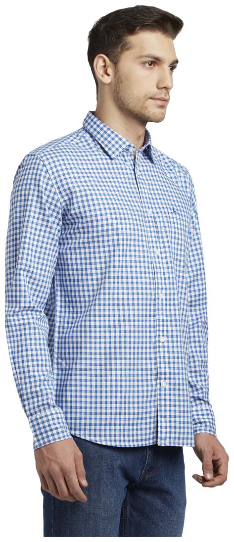 

Parx Men Blue Checked Slim Fit Casual Shirt