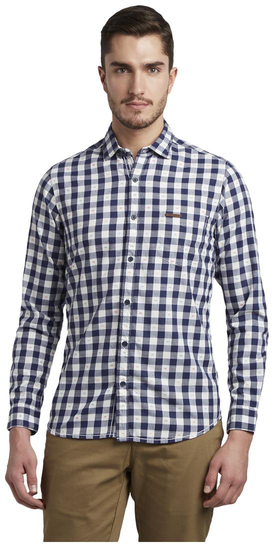 

ColorPlus Men Blue Checked Regular Fit Casual Shirt