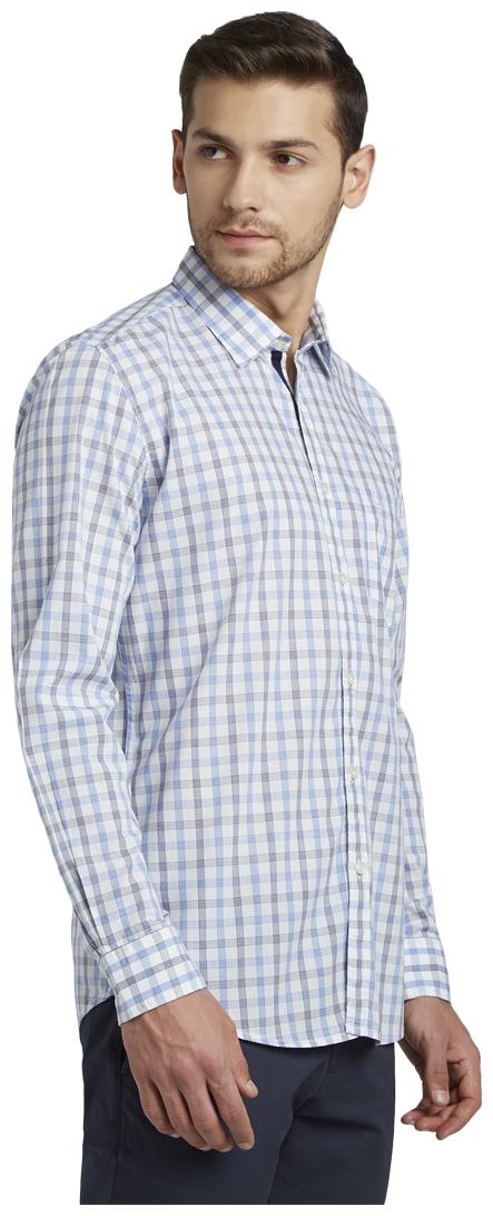 

Parx Men Blue Checked Slim Fit Casual Shirt
