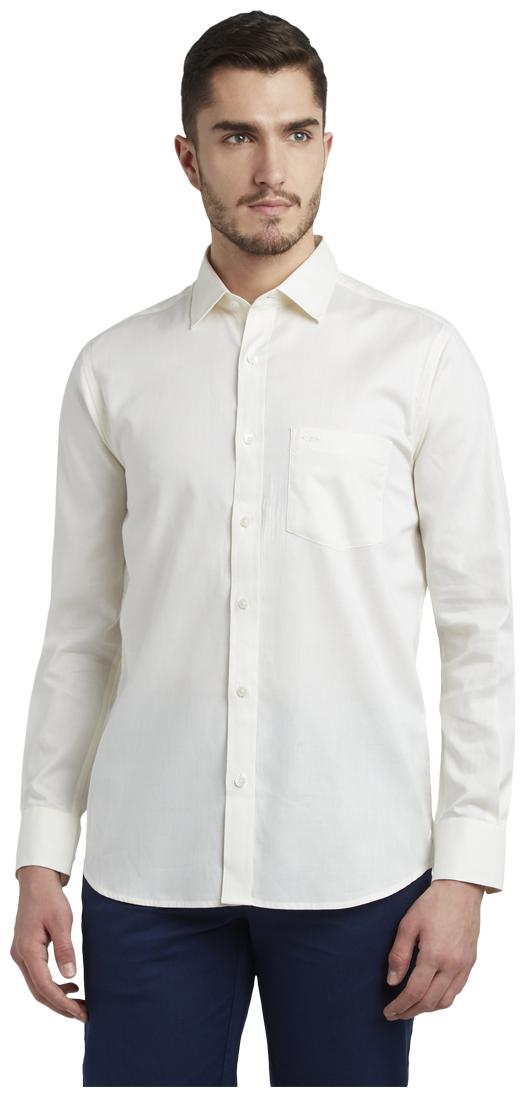 

ColorPlus Men White Solid Slim Fit Casual Shirt