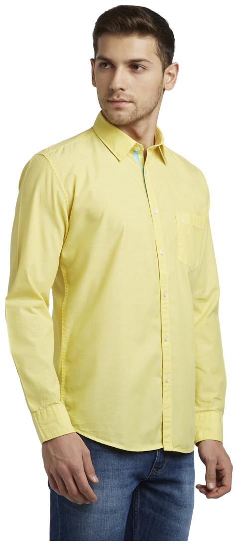 

Parx Men Yellow Solid Slim Fit Casual Shirt