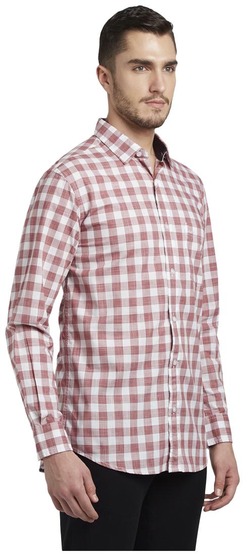 

ColorPlus Men Red Checked Slim Fit Casual Shirt
