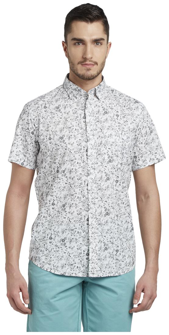 

ColorPlus Men Grey Printed Slim Fit Casual Shirt