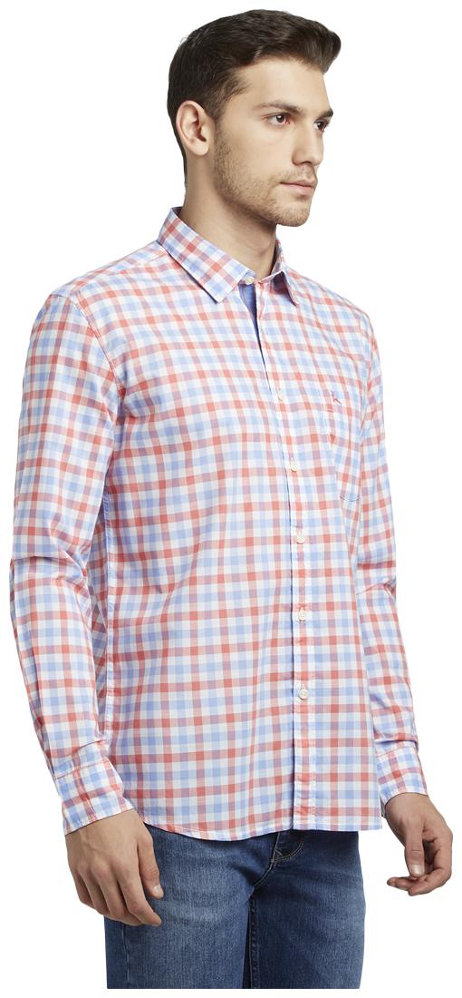 

Parx Men Blue Checked Slim Fit Casual Shirt