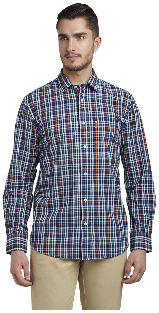 

ColorPlus Men Blue Checked Slim Fit Casual Shirt