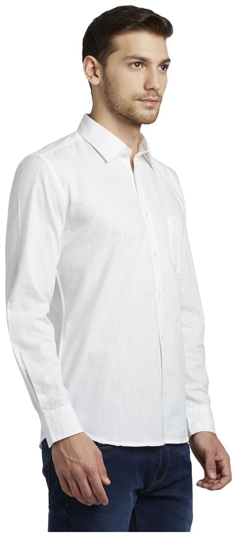 

Parx Men White Solid Slim Fit Casual Shirt