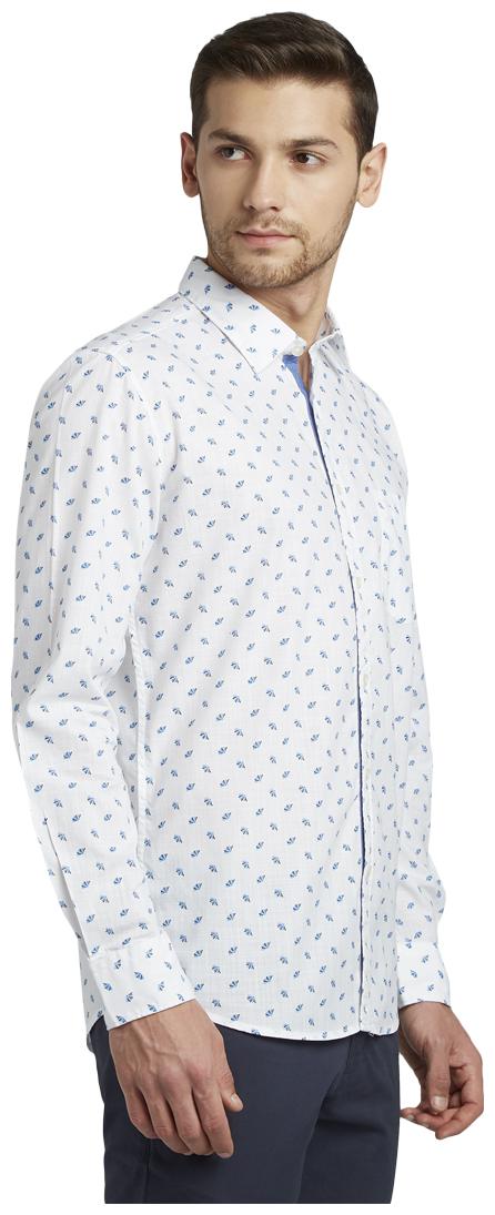 

Parx Men Blue Printed Slim Fit Casual Shirt