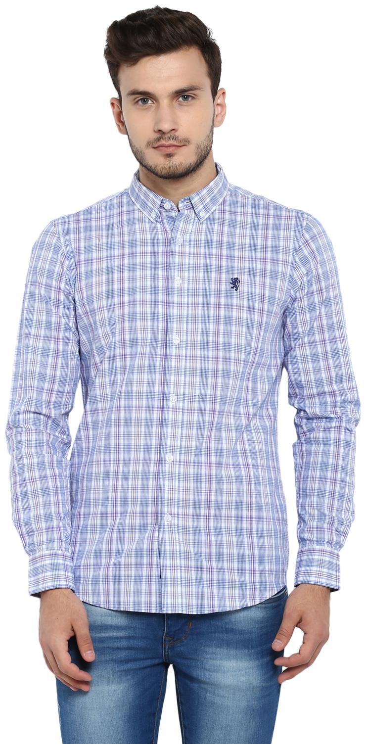 

Red Tape Men White Blue Checked Regular Fit Casual Shirt