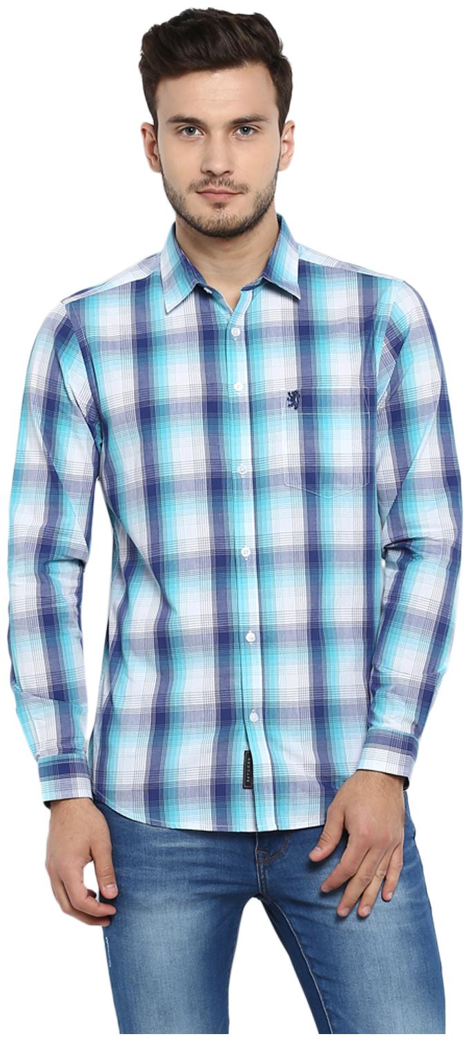 

Red Tape Men Blue Checked Regular Fit Casual Shirt