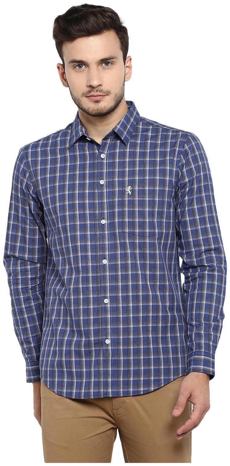 

Red Tape Men Blue Checked Regular Fit Casual Shirt