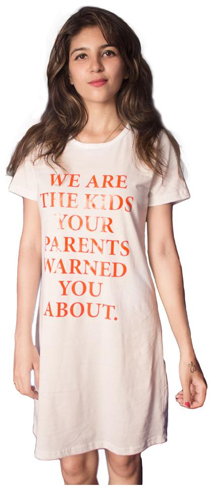 

indirage White Solid T shirt dress