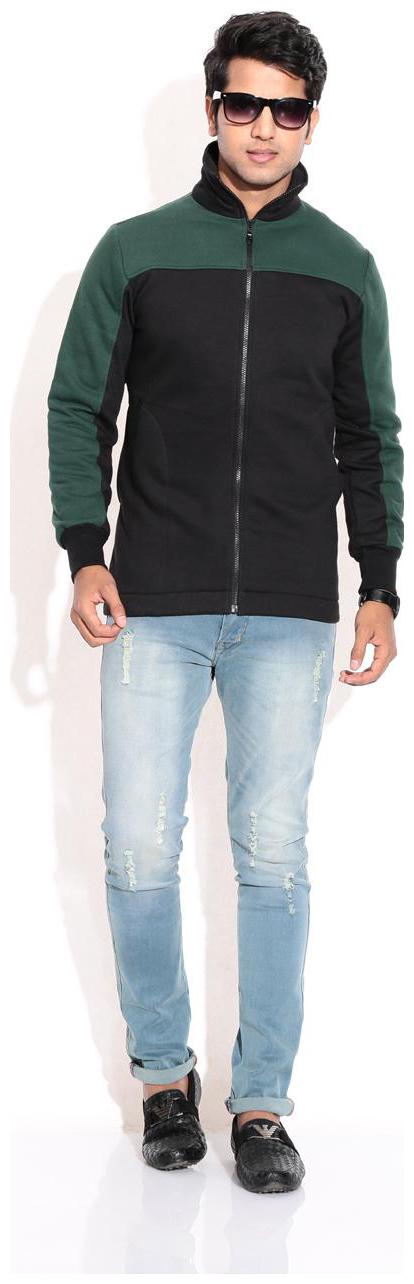 

Casual Tees Fleece Black-Green Men s Jacket
