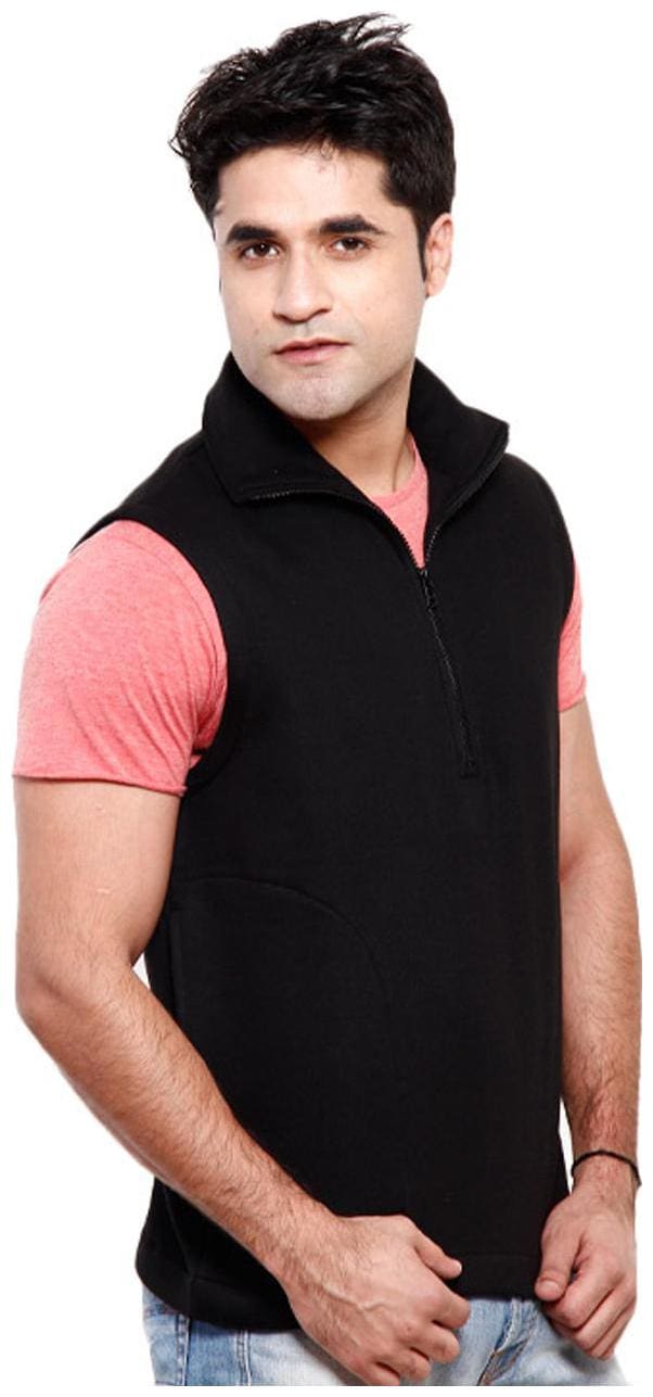 Casual Tees Sleeveless Black Men Sweatshirt