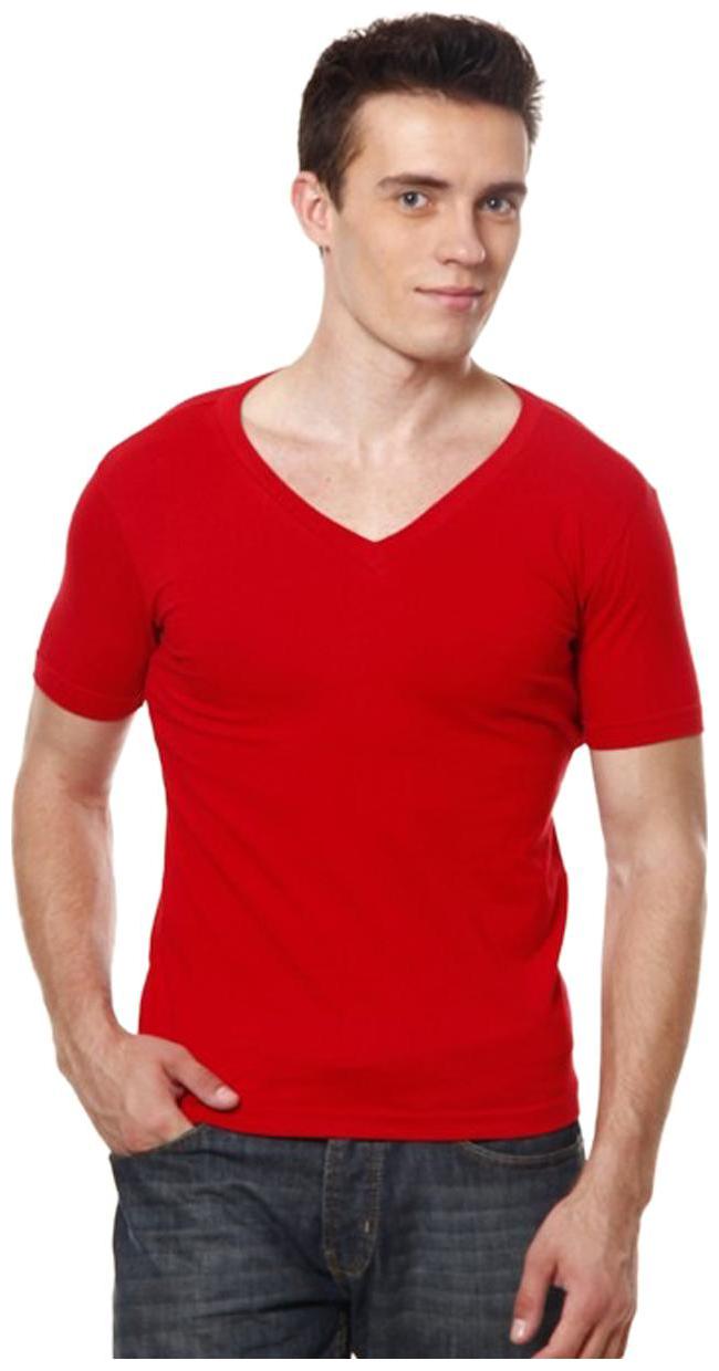 

Casual Tees Men Red Regular fit Cotton Lycra V neck T-Shirt - Pack Of 1