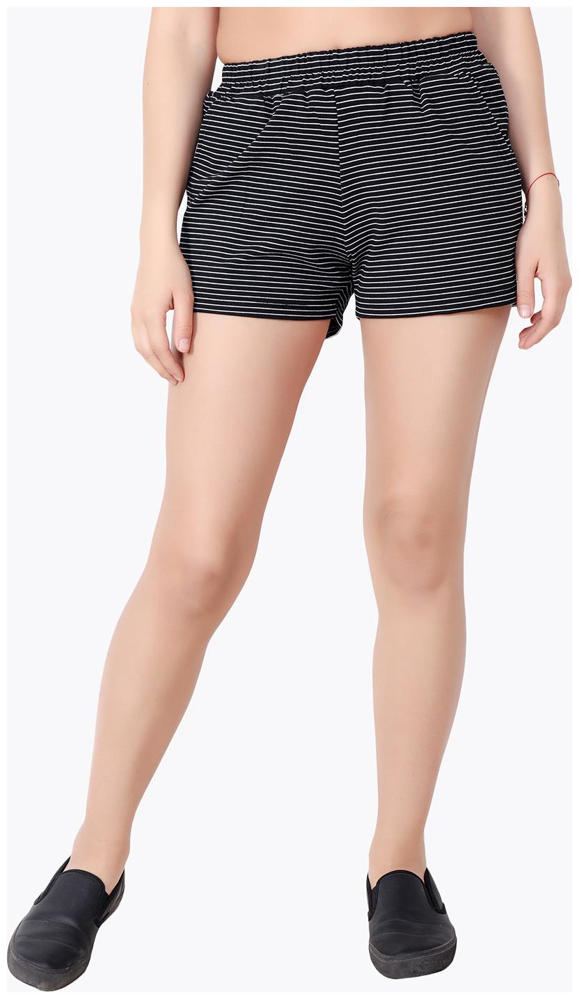 

Cation Women Striped Hot pants - Black