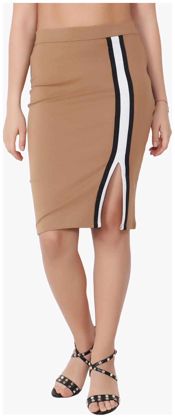 

Cation Solid Pencil skirt Midi Skirt - Brown
