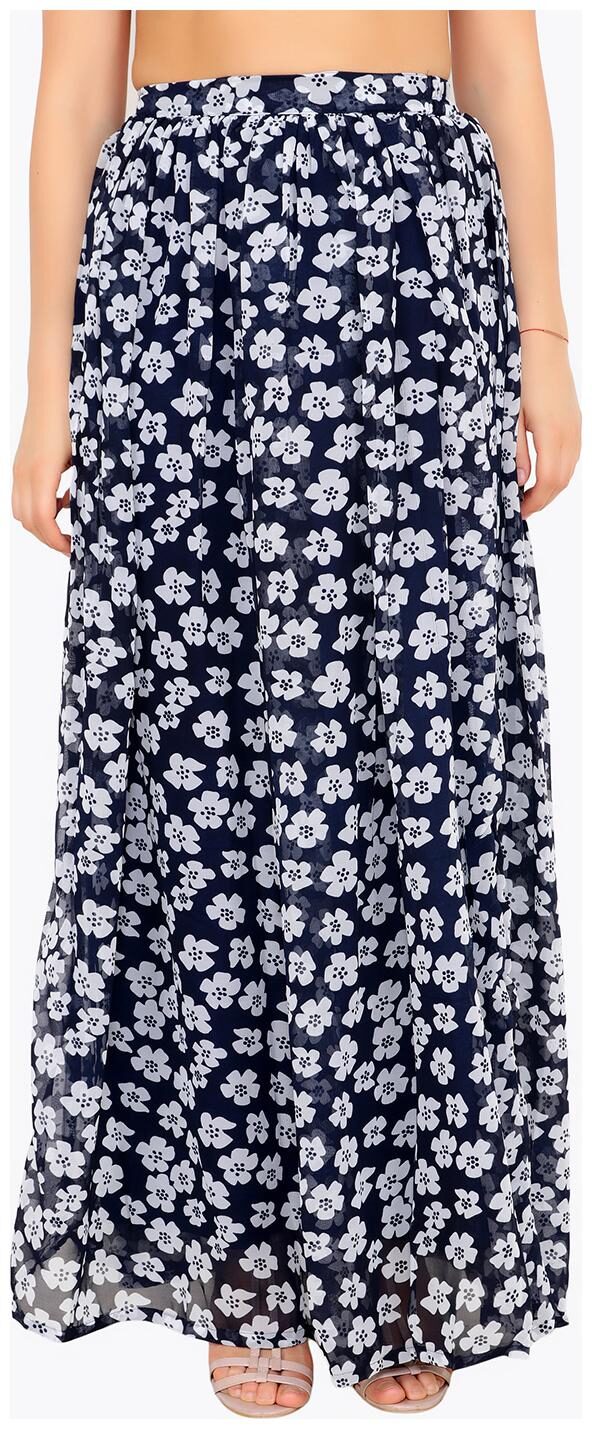 

Cation Floral A-line skirt Maxi Skirt - Blue