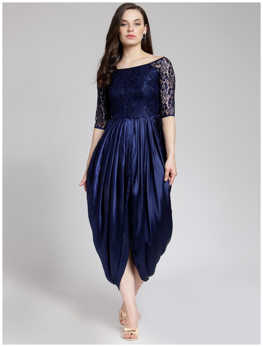 

Cation Blue Solid Tulip dress