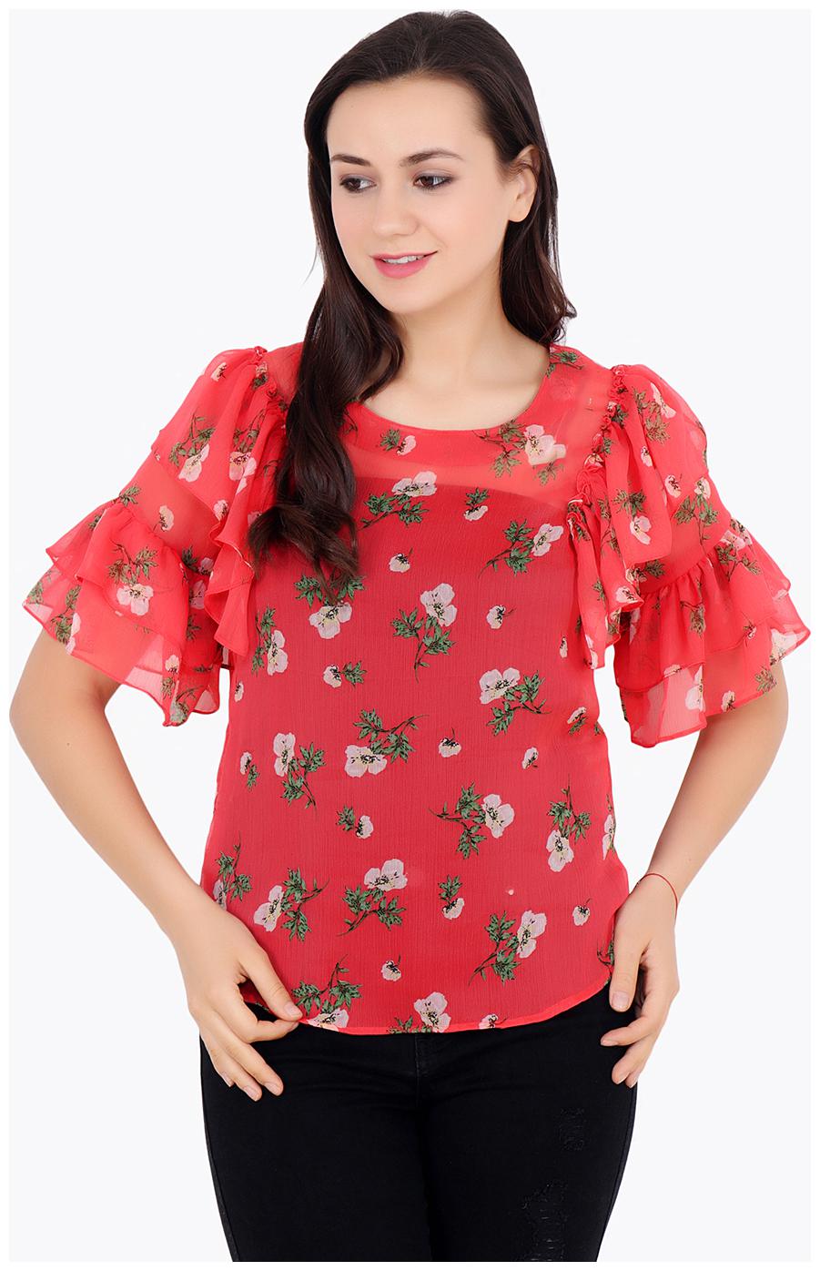 

Cation Women Printed Regular top - Orange