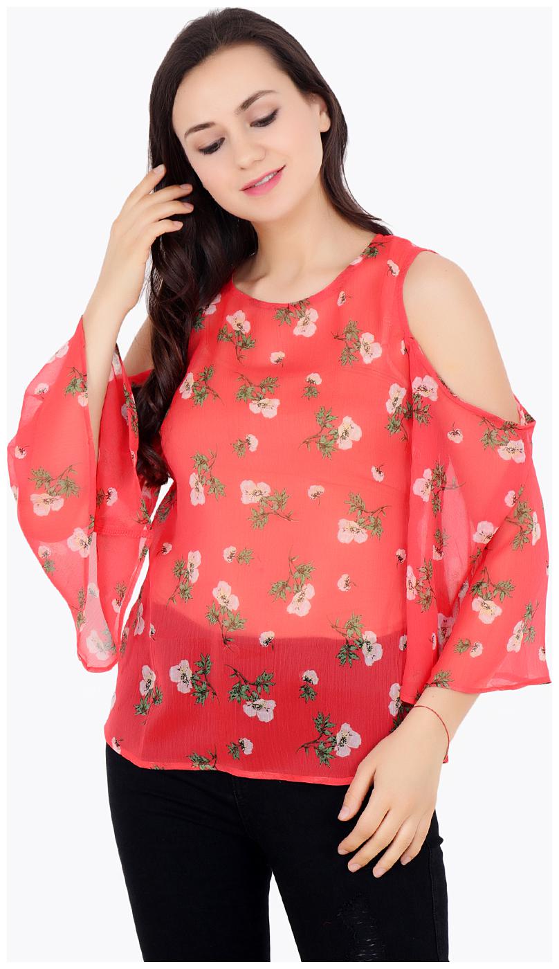 

Cation Orange Printed Top