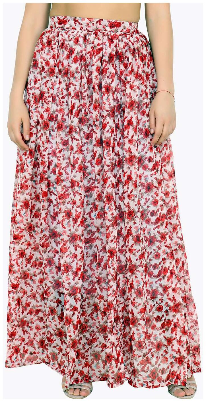

Cation Floral A-line skirt Maxi Skirt - Red