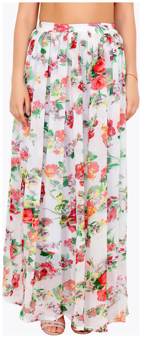 

Cation Floral A-line skirt Maxi Skirt - White