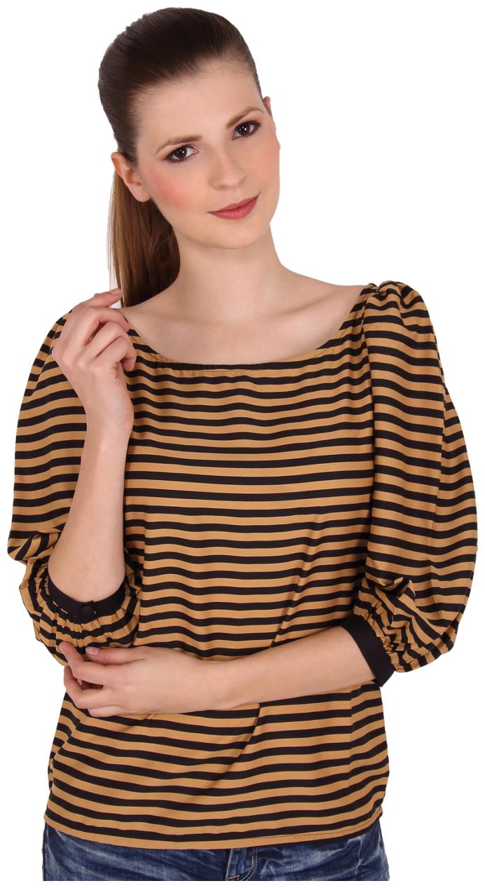 

Cattleya 3 4 Sleeves Crew Neck Top with Blouson Sleeves