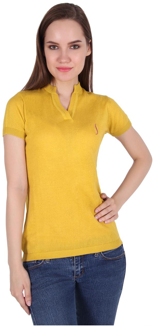 

Cattleya Women s 100 Cotton Fashion Knit Henley Mustard t shirts