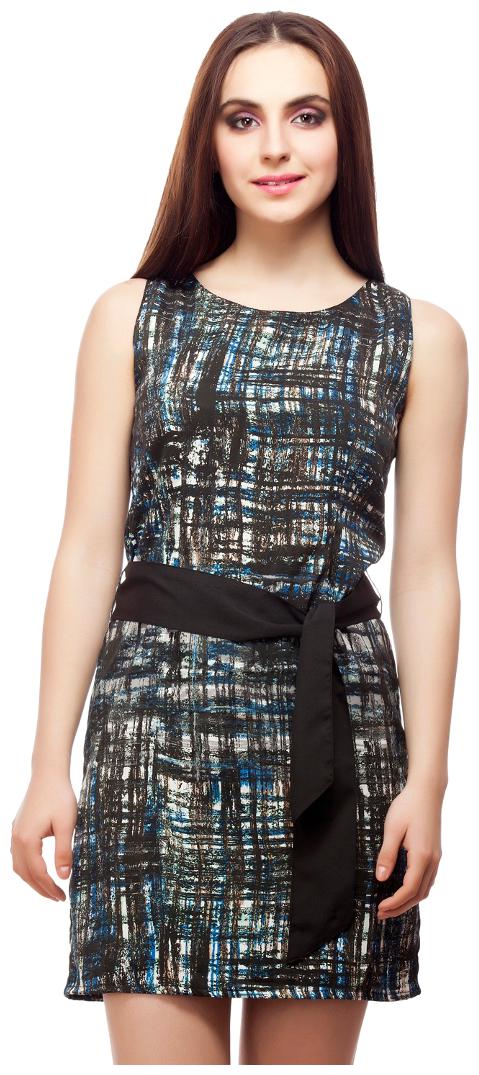 

Cattleya Women s Multi Printed Crepe Designer Stealth Fit Lined Dress