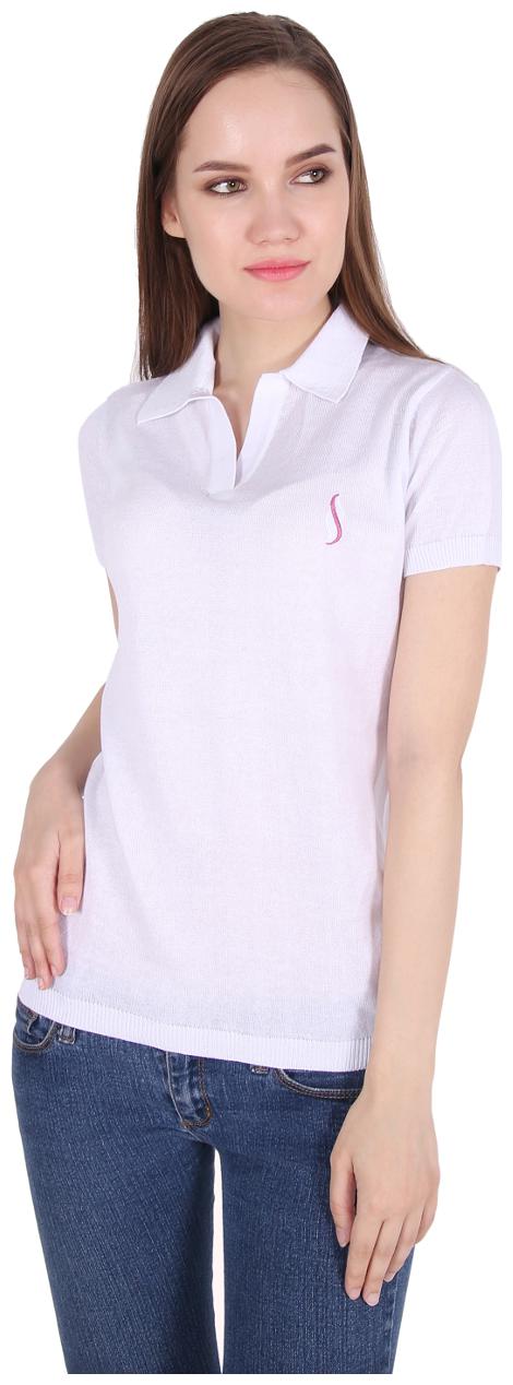 

Cattleya Women s 100 Cotton Fashion Knit Polo White t shirts
