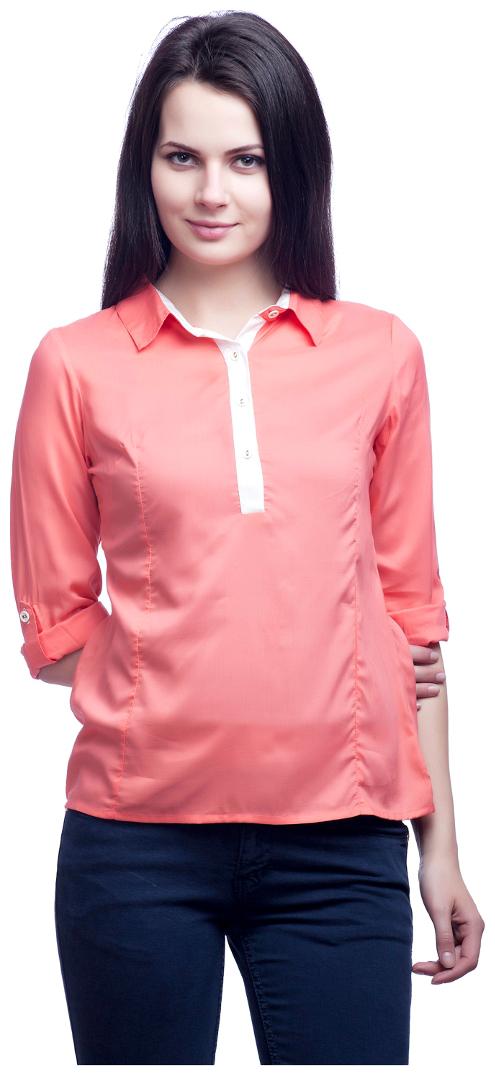 

Cattleya Women s Peach Solid Rayon Designer Top
