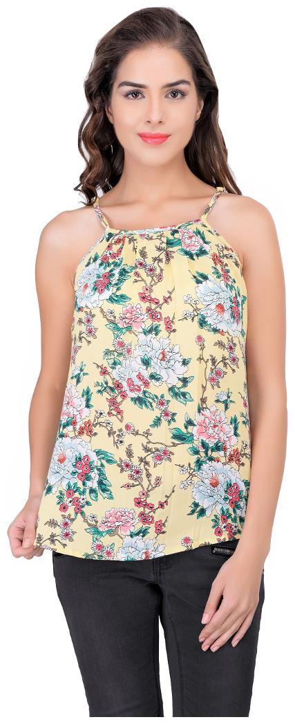 

Cattleya Women s Multi Printed Crepe Designer Top