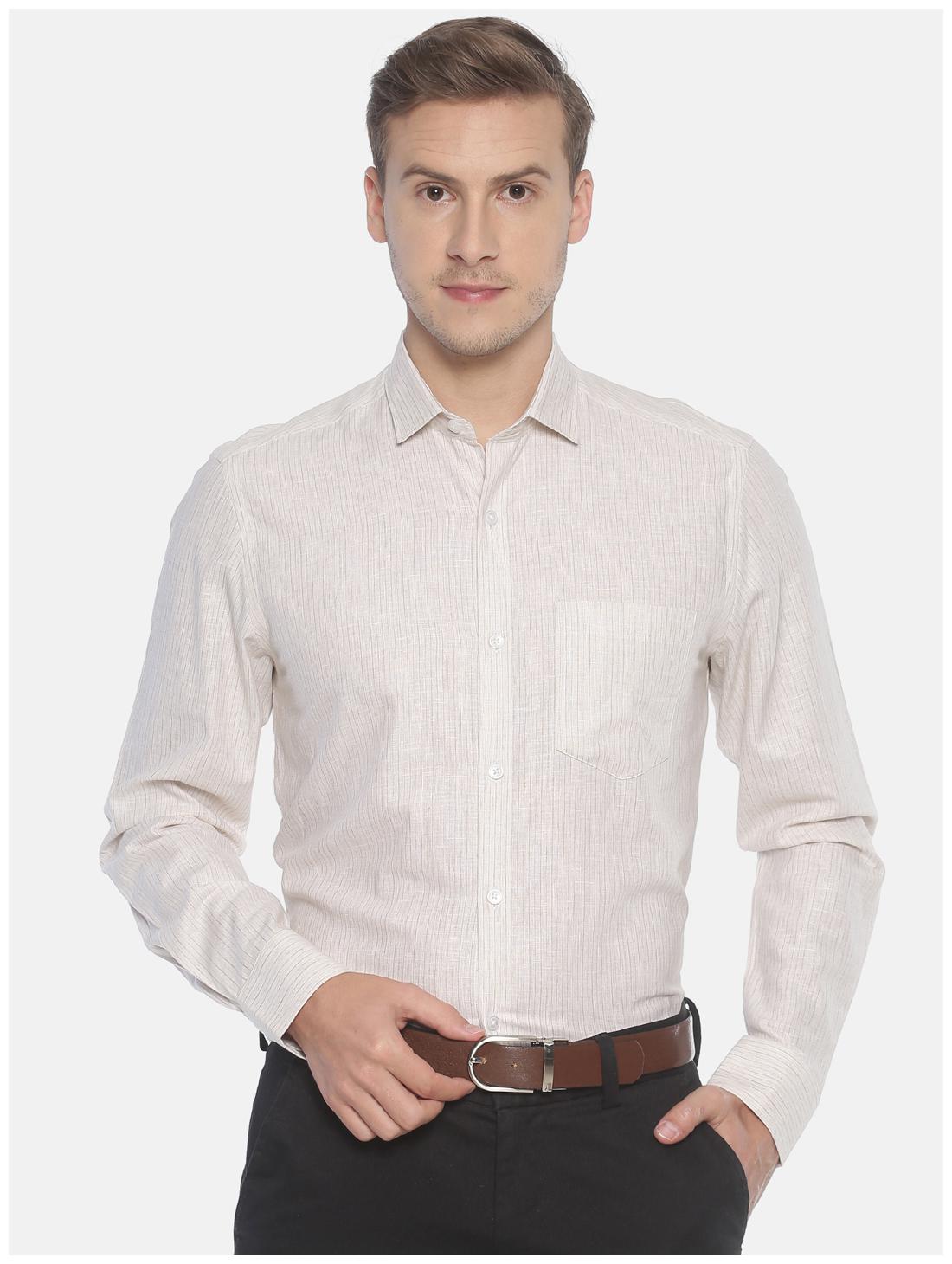 

Linen Club Men Regular fit Formal Shirt - Beige