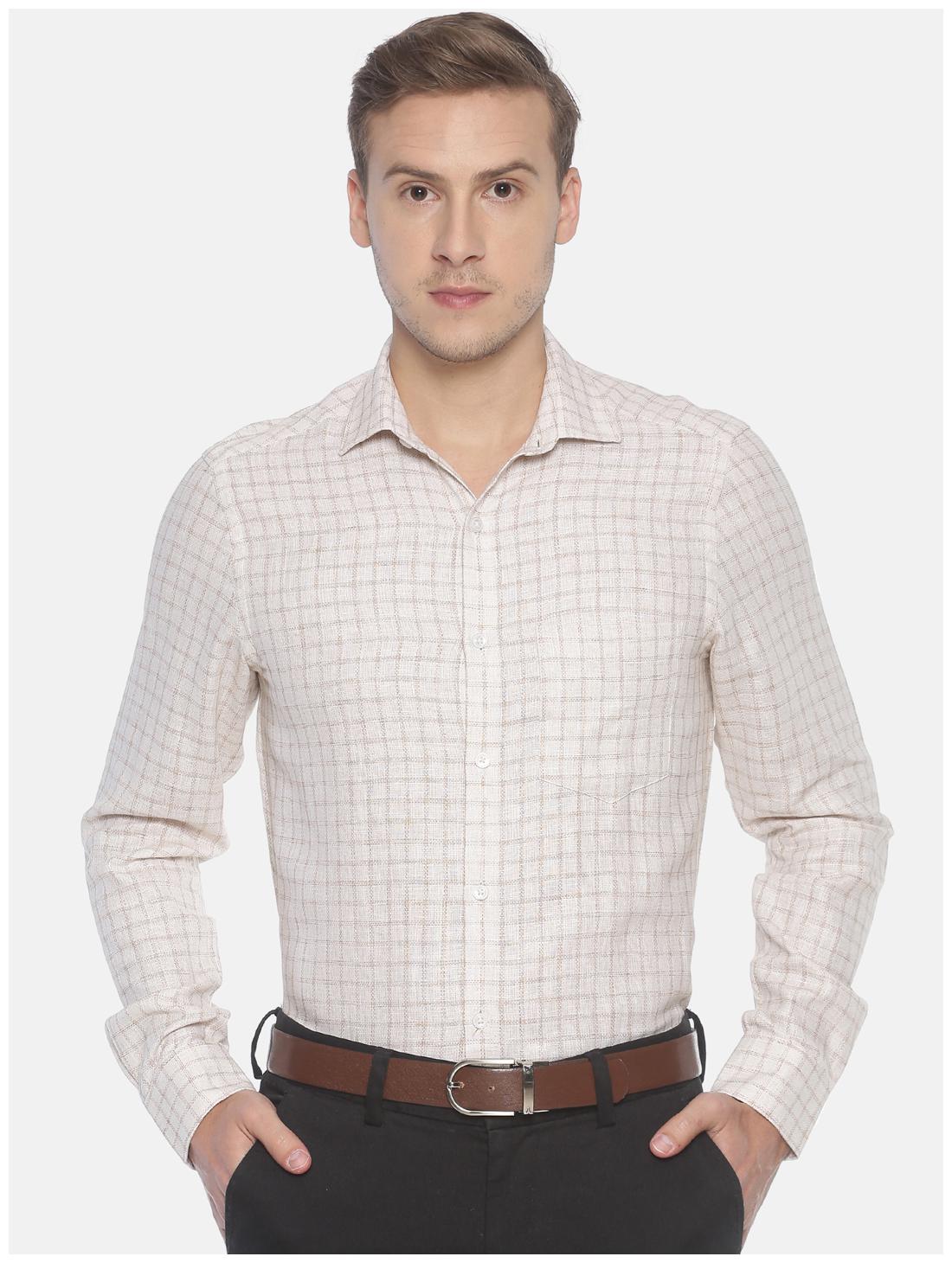 

Linen Club Men Regular fit Formal Shirt - Beige