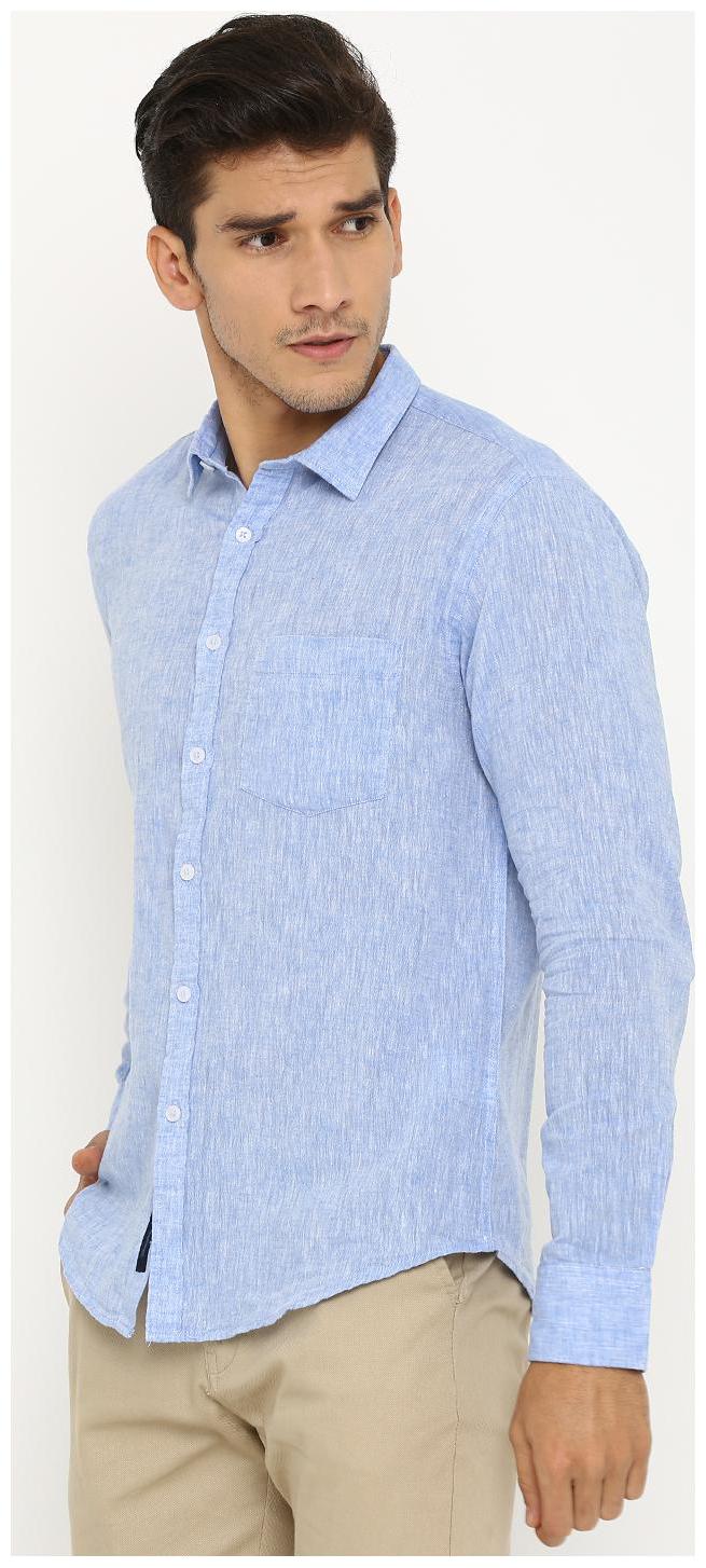

Linen Club Men Blue Solid Regular Fit Casual Shirt