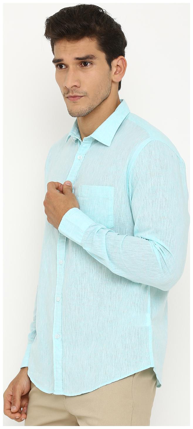 

Linen Club Men Blue Solid Regular Fit Casual Shirt