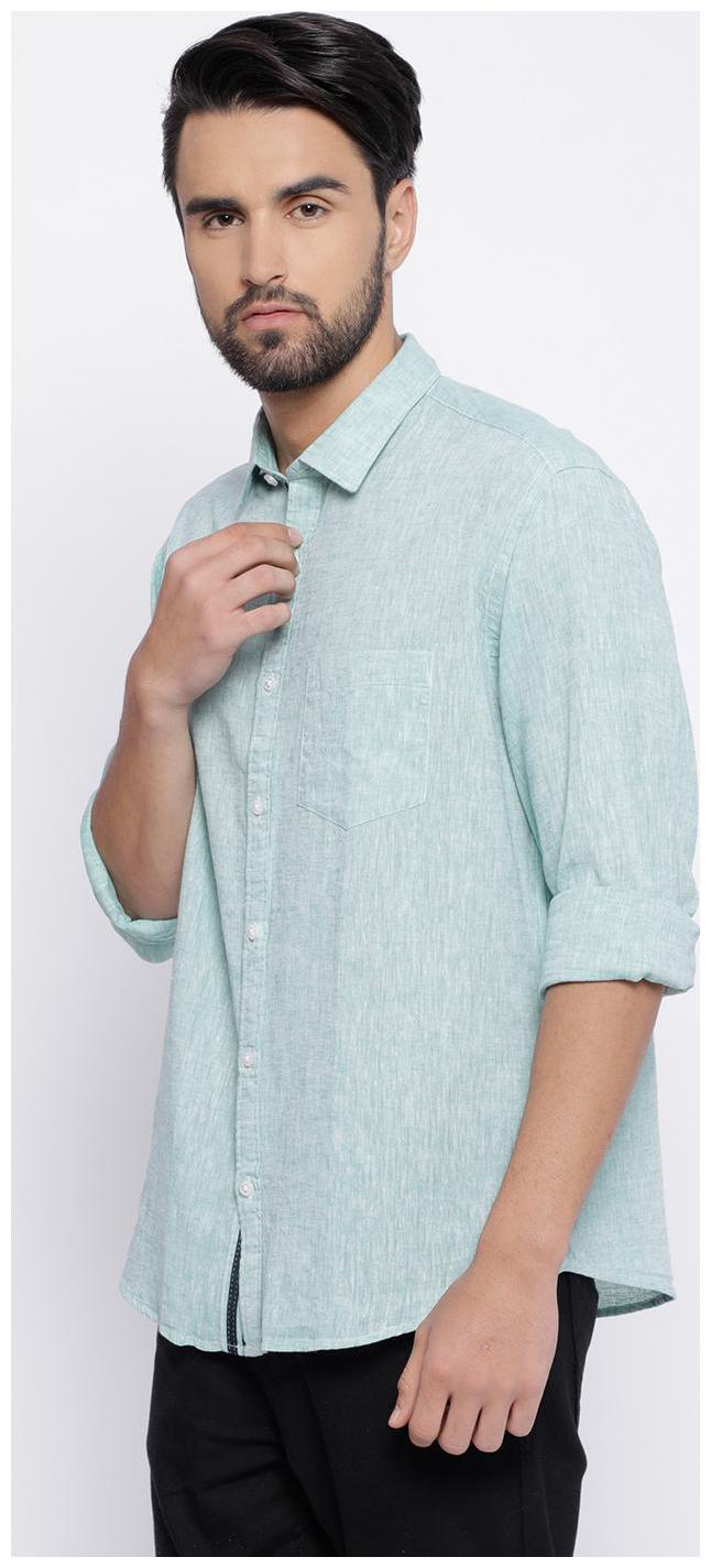 

Linen Club Men Blue Solid Regular Fit Casual Shirt