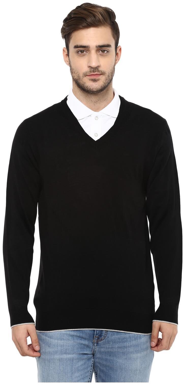 

Cayman Men Black V neck Pullover