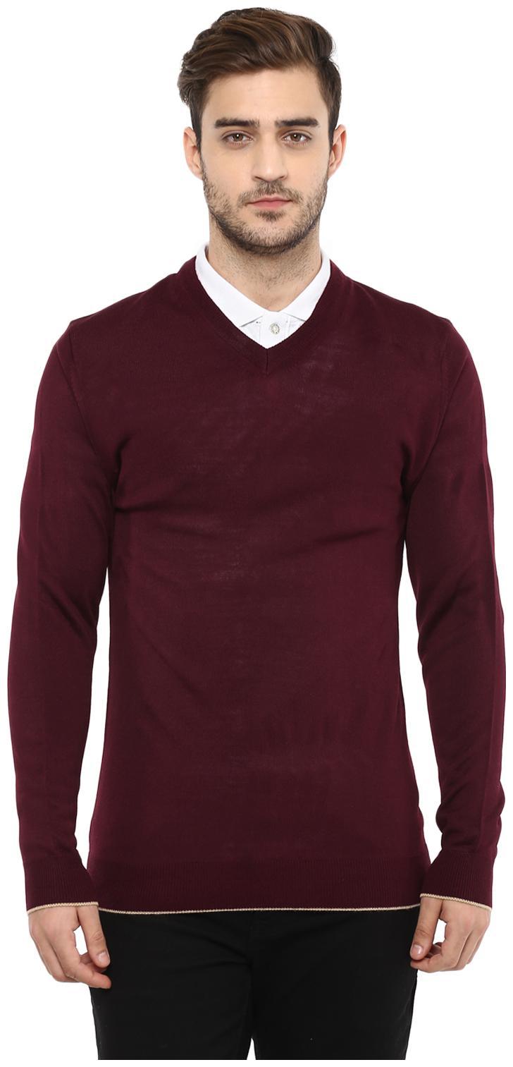 

Cayman Men Maroon V neck Pullover
