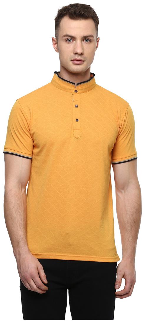 

Cayman Men Yellow Regular fit Cotton Mandarin collar T-Shirt - Pack Of 1