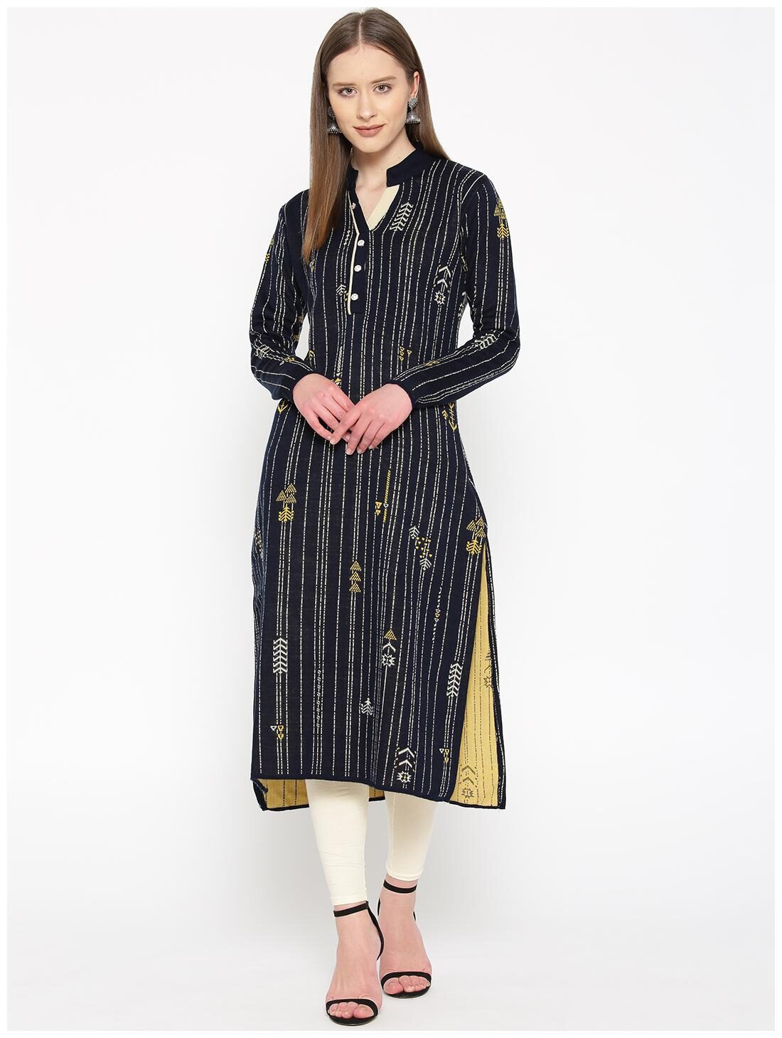 

Cayman Women Blue Striped Regular Kurta