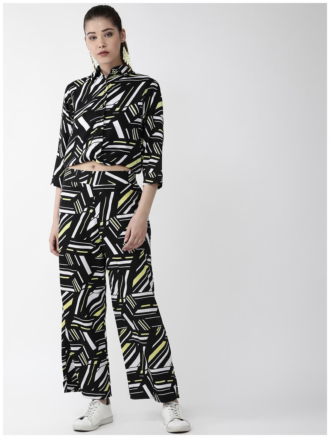 

Cayman Women Black Printed Top Palazzo Set